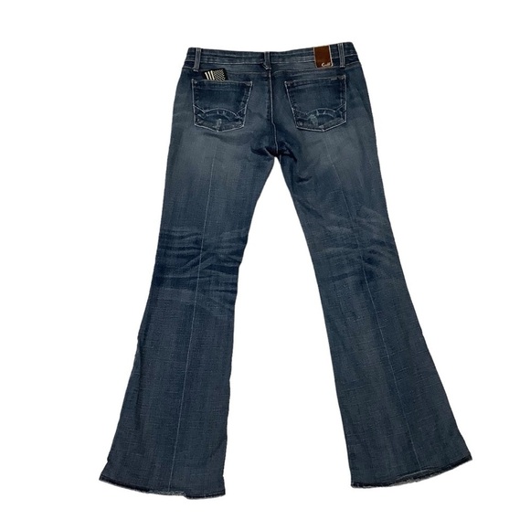 Cult of Individuality Jeans Sz 29 Bohemi Boot Cut Blue Distressed Thighs Hems - Picture 2 of 11